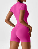 Macaquinho Fitness Waffle com Zíper